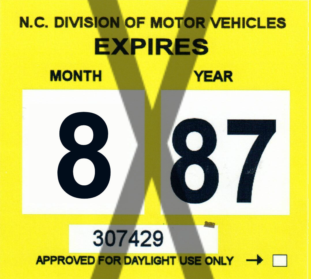 (image for) 1987 North Carolina Inspection sticker